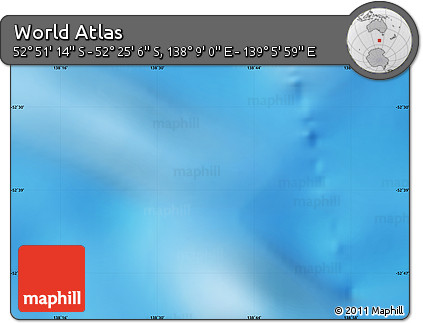 Physical Map of the Area around 52° 38' 10" S, 138° 37' 30" E