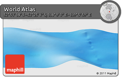 Physical Panoramic Map of the Area around 52° 38' 10" S, 138° 37' 30" E