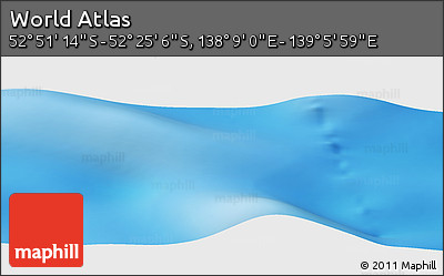 Physical Panoramic Map of the Area around 52° 38' 10" S, 138° 37' 30" E