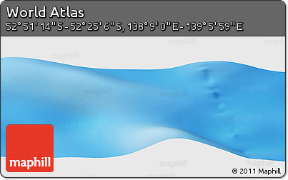 Physical Panoramic Map of the Area around 52° 38' 10" S, 138° 37' 30" E