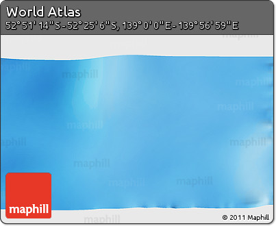 Physical 3D Map of the Area around 52° 38' 10" S, 139° 28' 29" E