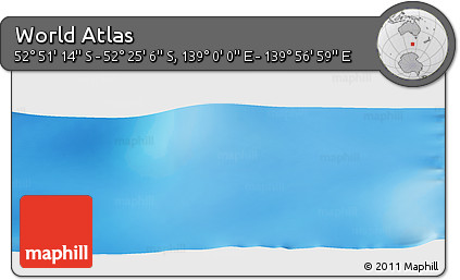 Physical Panoramic Map of the Area around 52° 38' 10" S, 139° 28' 29" E