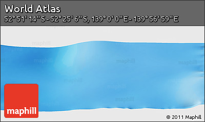 Physical Panoramic Map of the Area around 52° 38' 10" S, 139° 28' 29" E