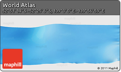 Physical Panoramic Map of the Area around 52° 38' 10" S, 139° 28' 29" E