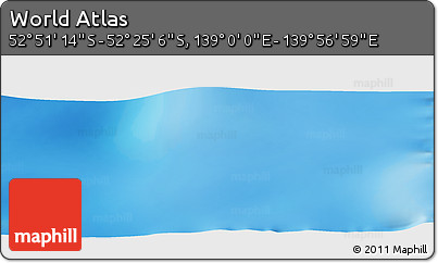 Shaded Relief Panoramic Map of the Area around 52° 38' 10" S, 139° 28' 29" E