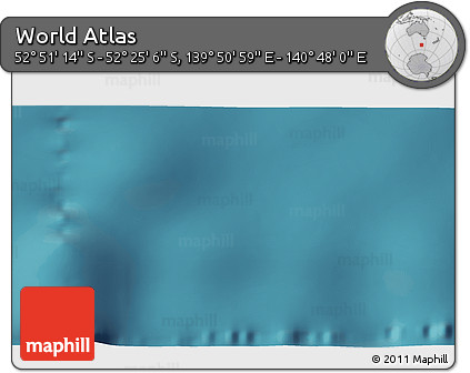 Satellite 3D Map of the Area around 52° 38' 10" S, 140° 19' 29" E