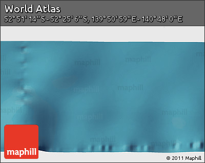 Satellite 3D Map of the Area around 52° 38' 10" S, 140° 19' 29" E