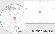 Blank Location Map of the area around 52° 38' 10" S, 140° 19' 29" E
