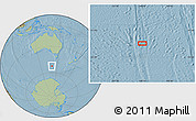 Savanna Style Location Map of the area around 52° 38' 10" S, 140° 19' 29" E, hill shading