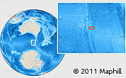 Shaded Relief Location Map of the area around 52° 38' 10" S, 140° 19' 29" E