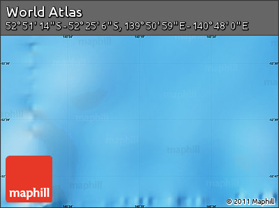 Physical Map of the Area around 52° 38' 10" S, 140° 19' 29" E