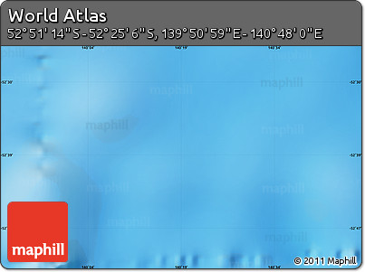 Physical Map of the Area around 52° 38' 10" S, 140° 19' 29" E