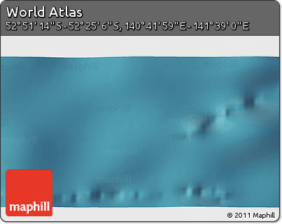 Satellite 3D Map of the Area around 52° 38' 10" S, 141° 10' 30" E