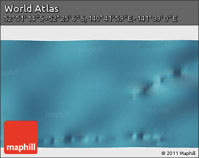 Satellite 3D Map of the Area around 52° 38' 10" S, 141° 10' 30" E