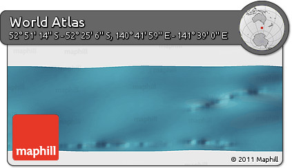 Satellite Panoramic Map of the Area around 52° 38' 10" S, 141° 10' 30" E