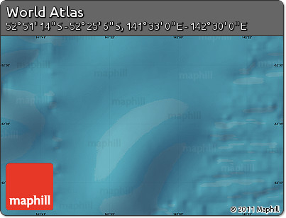 Satellite Map of the Area around 52° 38' 10" S, 142° 1' 30" E