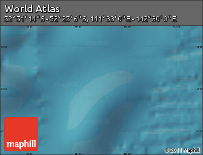 Satellite Map of the Area around 52° 38' 10" S, 142° 1' 30" E