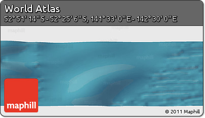Satellite Panoramic Map of the Area around 52° 38' 10" S, 142° 1' 30" E
