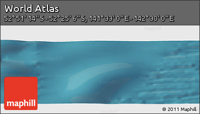 Satellite Panoramic Map of the Area around 52° 38' 10" S, 142° 1' 30" E