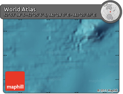 Satellite Map of the Area around 52° 38' 10" S, 142° 52' 30" E