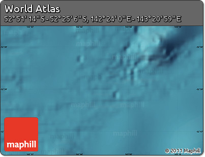 Satellite Map of the Area around 52° 38' 10" S, 142° 52' 30" E