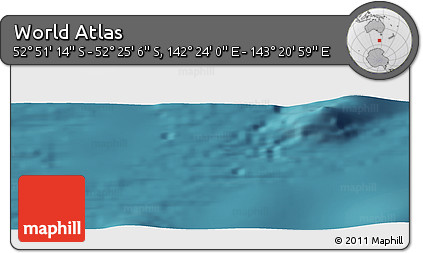 Satellite Panoramic Map of the Area around 52° 38' 10" S, 142° 52' 30" E