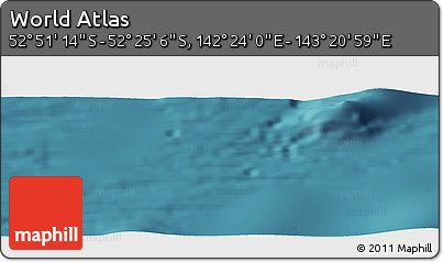 Satellite Panoramic Map of the Area around 52° 38' 10" S, 142° 52' 30" E