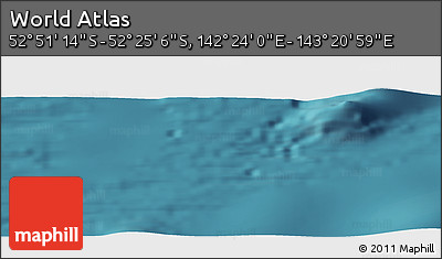 Satellite Panoramic Map of the Area around 52° 38' 10" S, 142° 52' 30" E