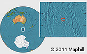 Satellite Location Map of the area around 52° 38' 10" S, 143° 43' 29" E