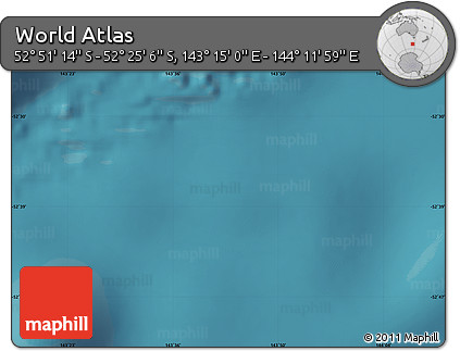 Satellite Map of the Area around 52° 38' 10" S, 143° 43' 29" E