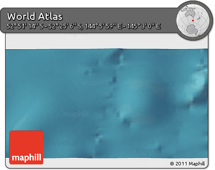 Satellite 3D Map of the Area around 52° 38' 10" S, 144° 34' 29" E