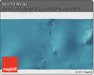 Satellite 3D Map of the Area around 52° 38' 10" S, 144° 34' 29" E