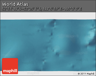 Satellite 3D Map of the Area around 52° 38' 10" S, 144° 34' 29" E