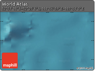 Satellite Map of the Area around 52° 38' 10" S, 145° 25' 30" E