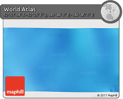 Shaded Relief 3D Map of the Area around 52° 38' 10" S, 146° 16' 30" E