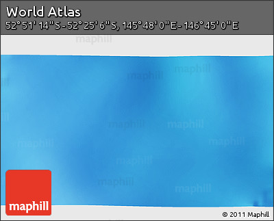 Shaded Relief 3D Map of the Area around 52° 38' 10" S, 146° 16' 30" E