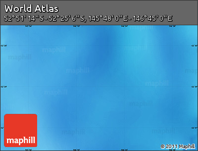 Physical Map of the Area around 52° 38' 10" S, 146° 16' 30" E