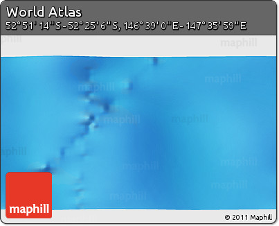 Physical 3D Map of the Area around 52° 38' 10" S, 147° 7' 30" E