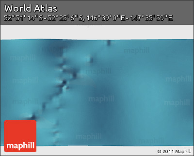 Satellite 3D Map of the Area around 52° 38' 10" S, 147° 7' 30" E
