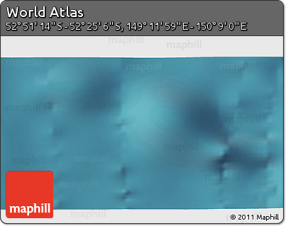 Satellite 3D Map of the Area around 52° 38' 10" S, 149° 40' 30" E