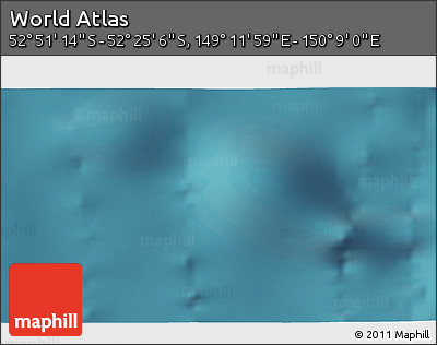 Satellite 3D Map of the Area around 52° 38' 10" S, 149° 40' 30" E