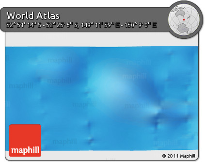 Shaded Relief 3D Map of the Area around 52° 38' 10" S, 149° 40' 30" E