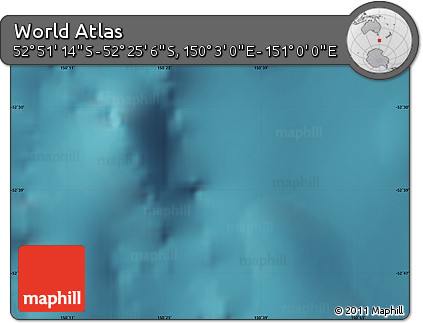 Satellite Map of the Area around 52° 38' 10" S, 150° 31' 30" E