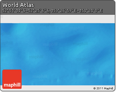 Shaded Relief 3D Map of the Area around 52° 38' 10" S, 153° 55' 30" E