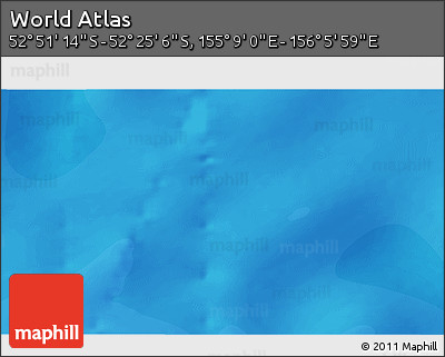Political 3D Map of the Area around 52° 38' 10" S, 155° 37' 30" E