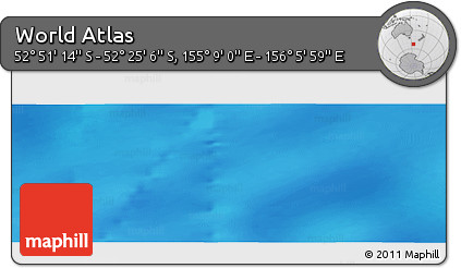 Physical Panoramic Map of the Area around 52° 38' 10" S, 155° 37' 30" E