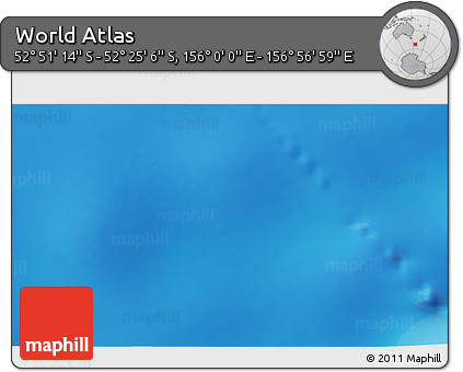 Shaded Relief 3D Map of the Area around 52° 38' 10" S, 156° 28' 29" E