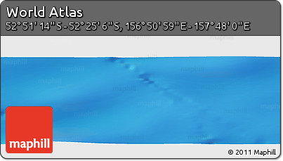 Shaded Relief Panoramic Map of the Area around 52° 38' 10" S, 157° 19' 29" E