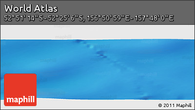 Shaded Relief Panoramic Map of the Area around 52° 38' 10" S, 157° 19' 29" E