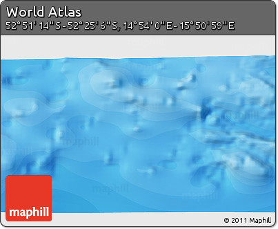 Political 3D Map of the Area around 52° 38' 10" S, 15° 22' 30" E